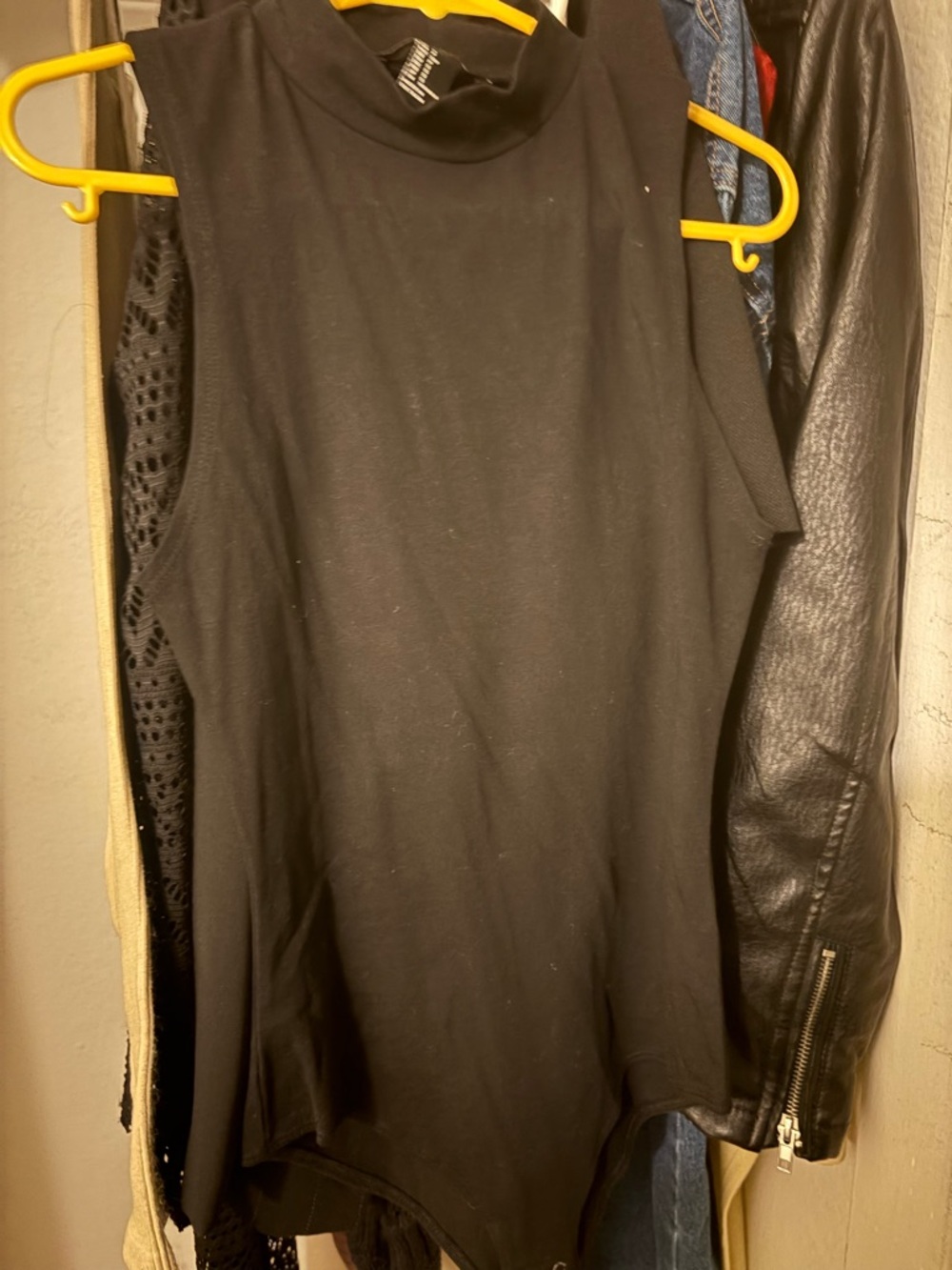 Sleeveless Black Mock Neck Top